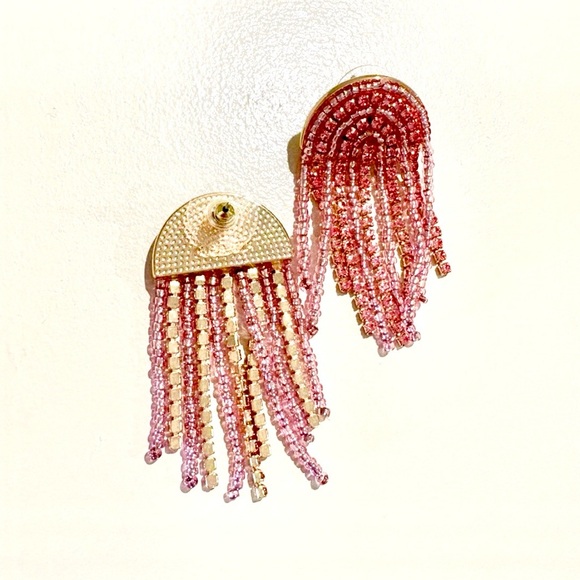 Pink Rhinestone Earrings - Picture 2 of 4